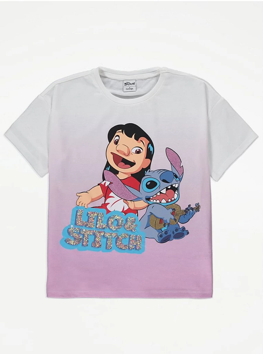 Disney Lilo & Stitch Ombre Short Sleeve Kids T-Shirt | George at Asda