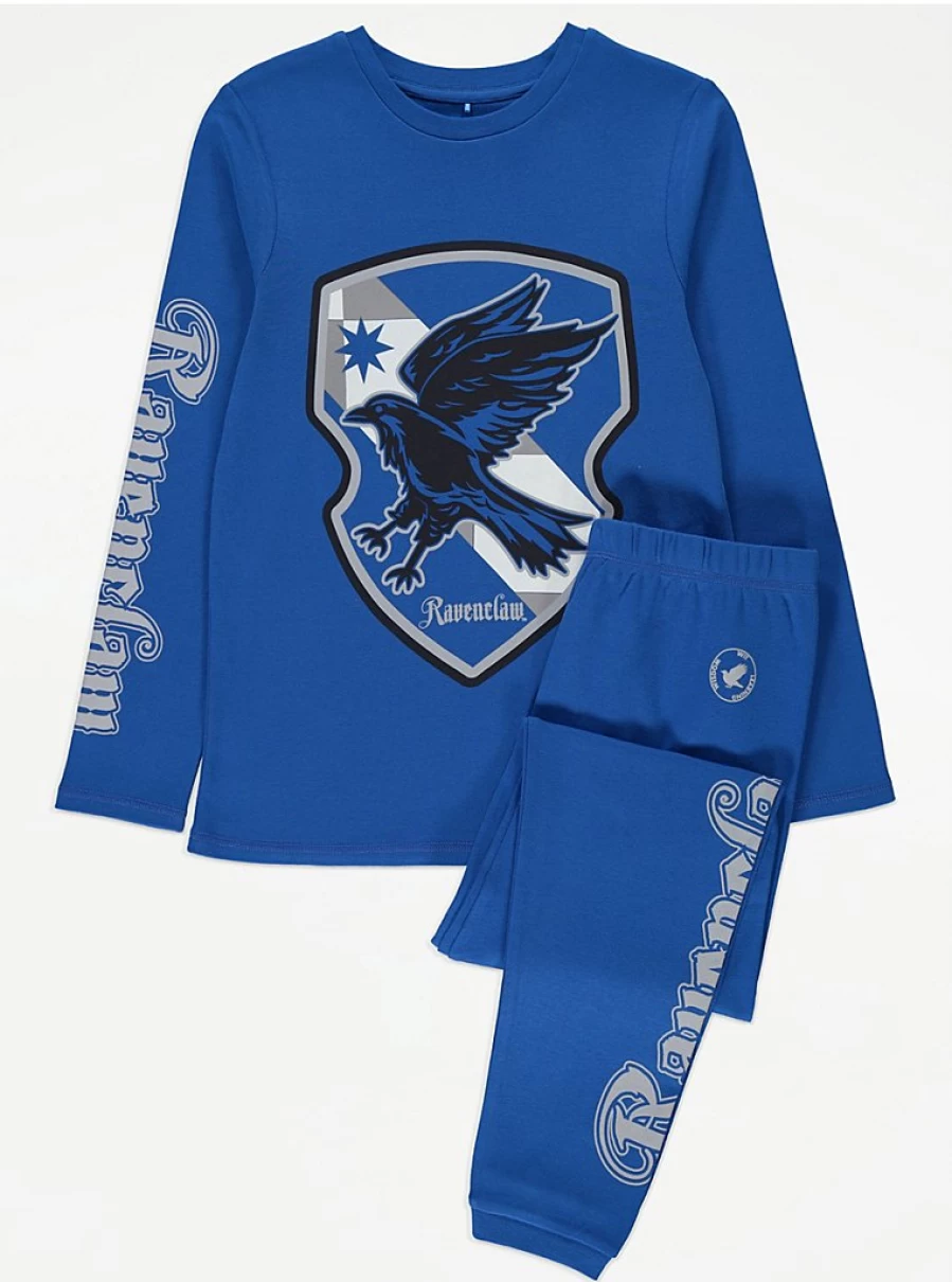 Harry Potter Ravenclaw Kids' Blue Long Sleeve Pyjamas | George at Asda | Official Hogwarts Sleepwear