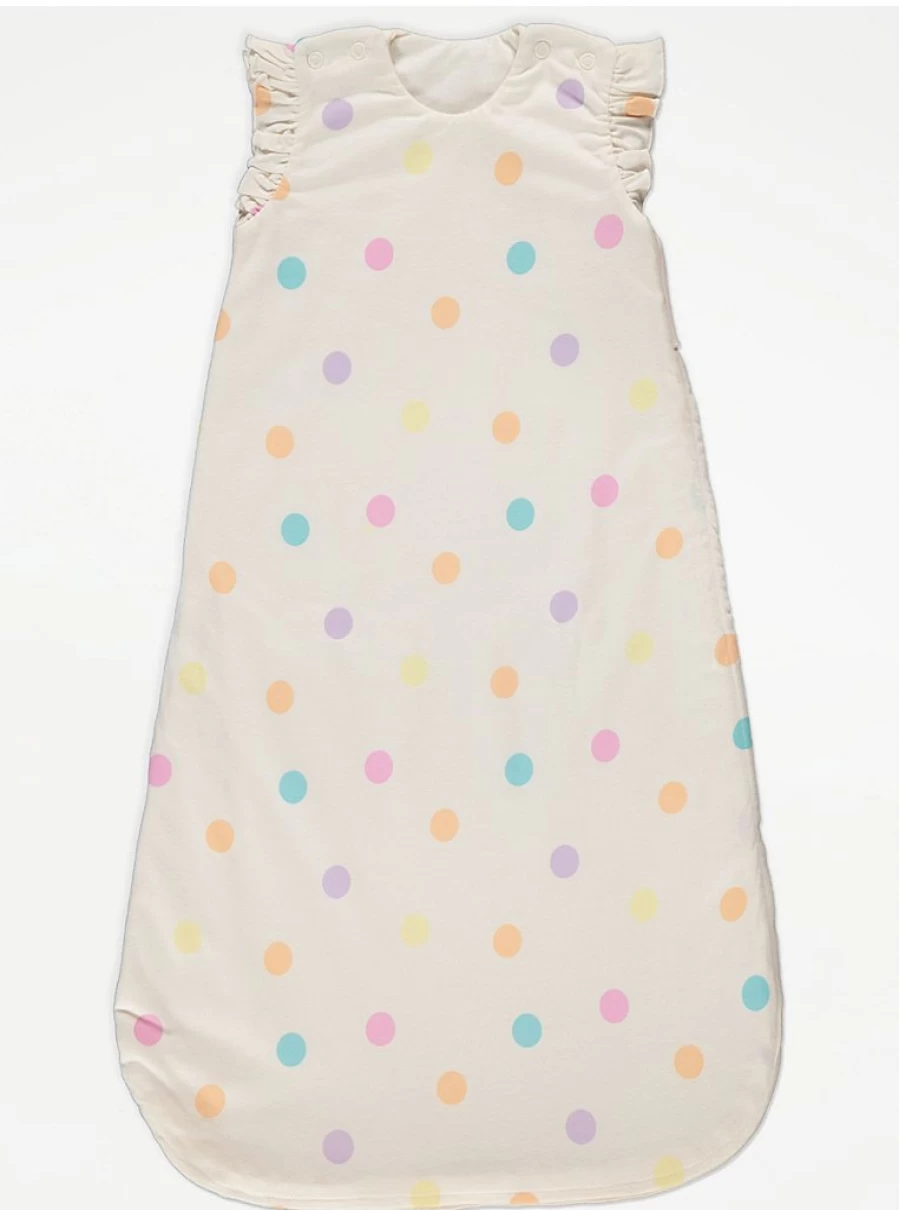 "George at Asda Baby 2.5 Tog Sleep Bags 2 Pack - Soft Cream Cute Sleeping Sack for Infants"