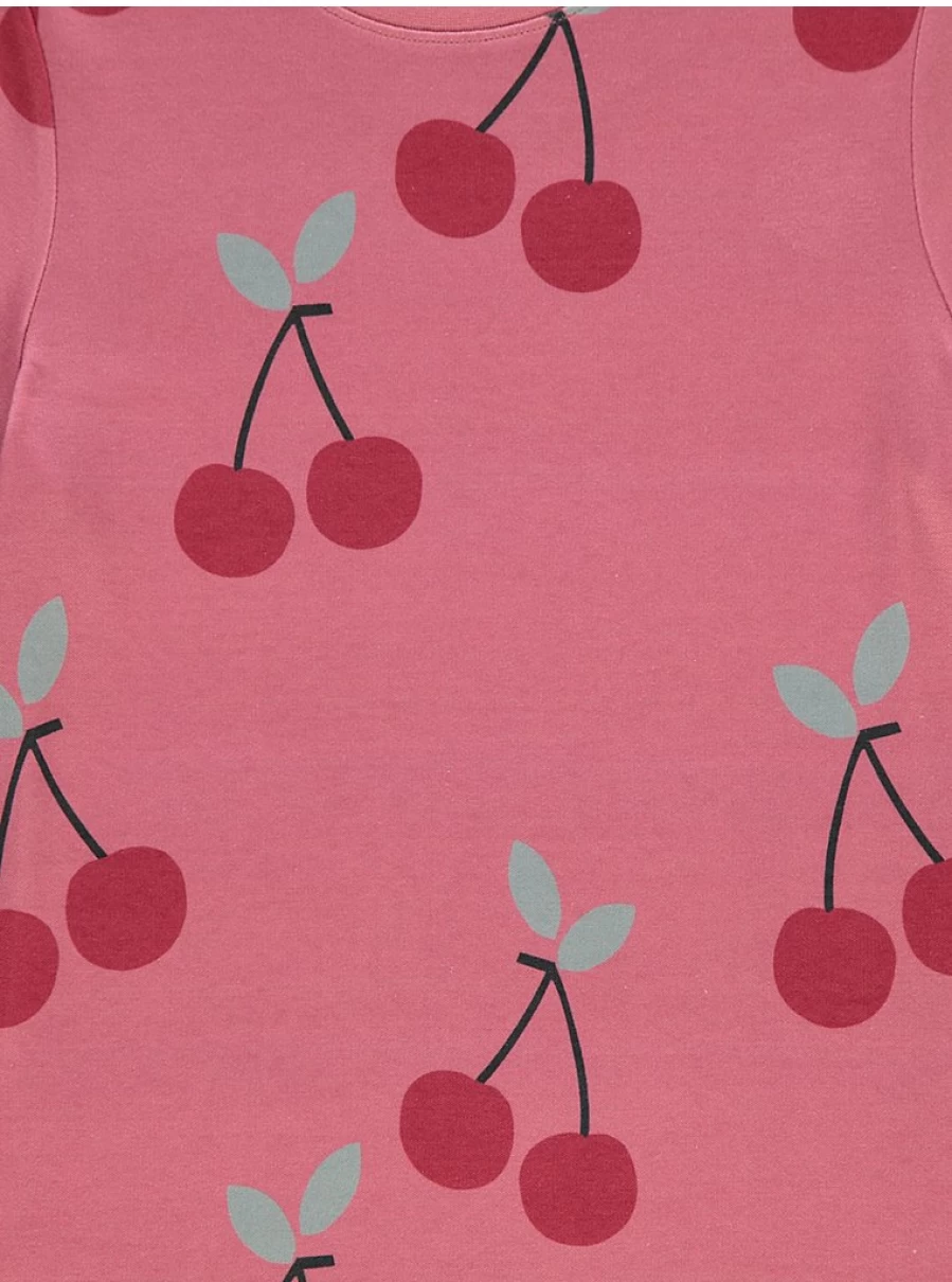 "George at Asda Kids Dusty Pink Cherry Print Short Pyjamas – Comfortable & Cute Sleepwear"