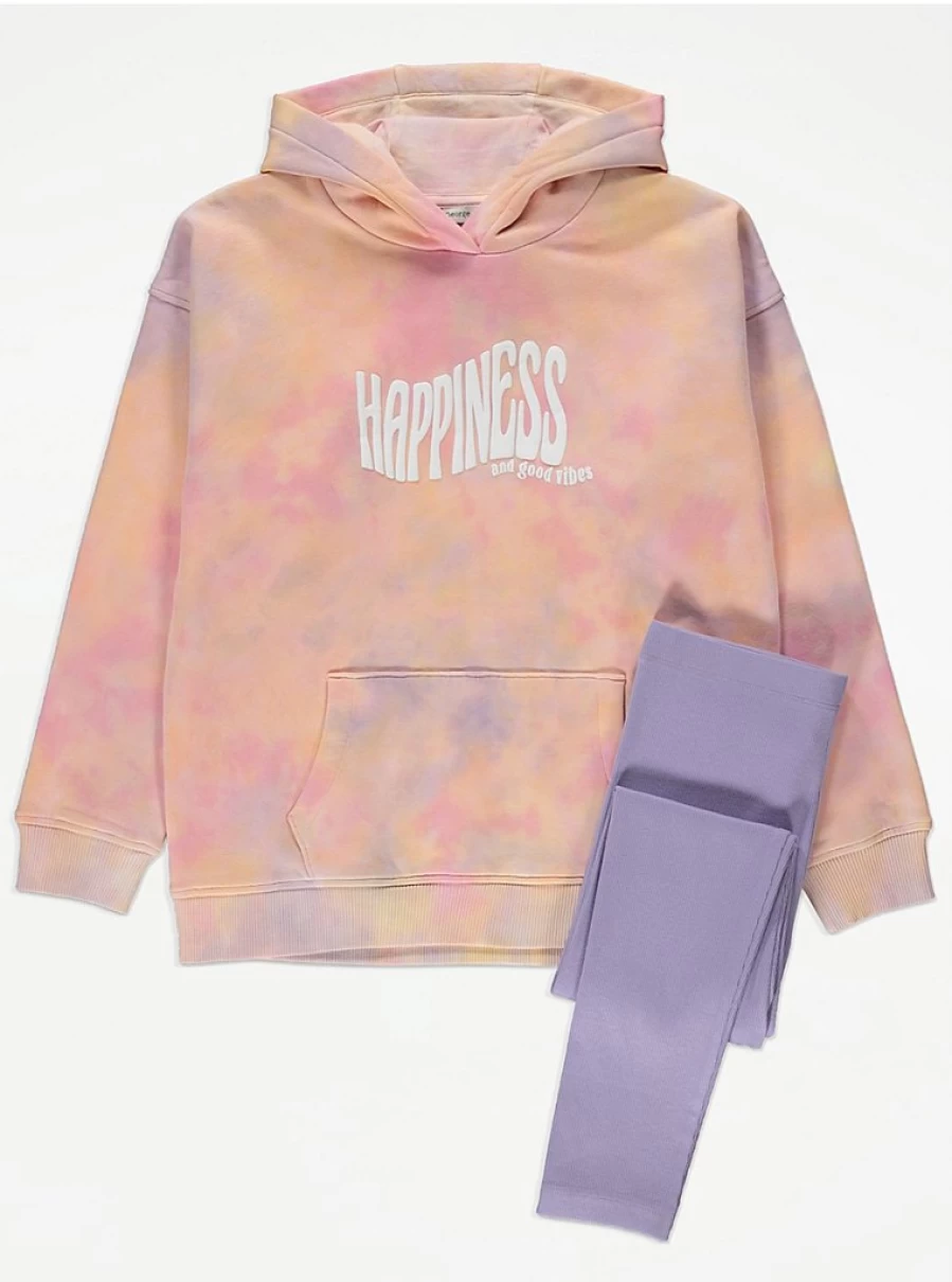 "George at Asda Kids Tie-Dye Hoodie and Leggings Set - Comfortable & Stylish Outfit Reviews"