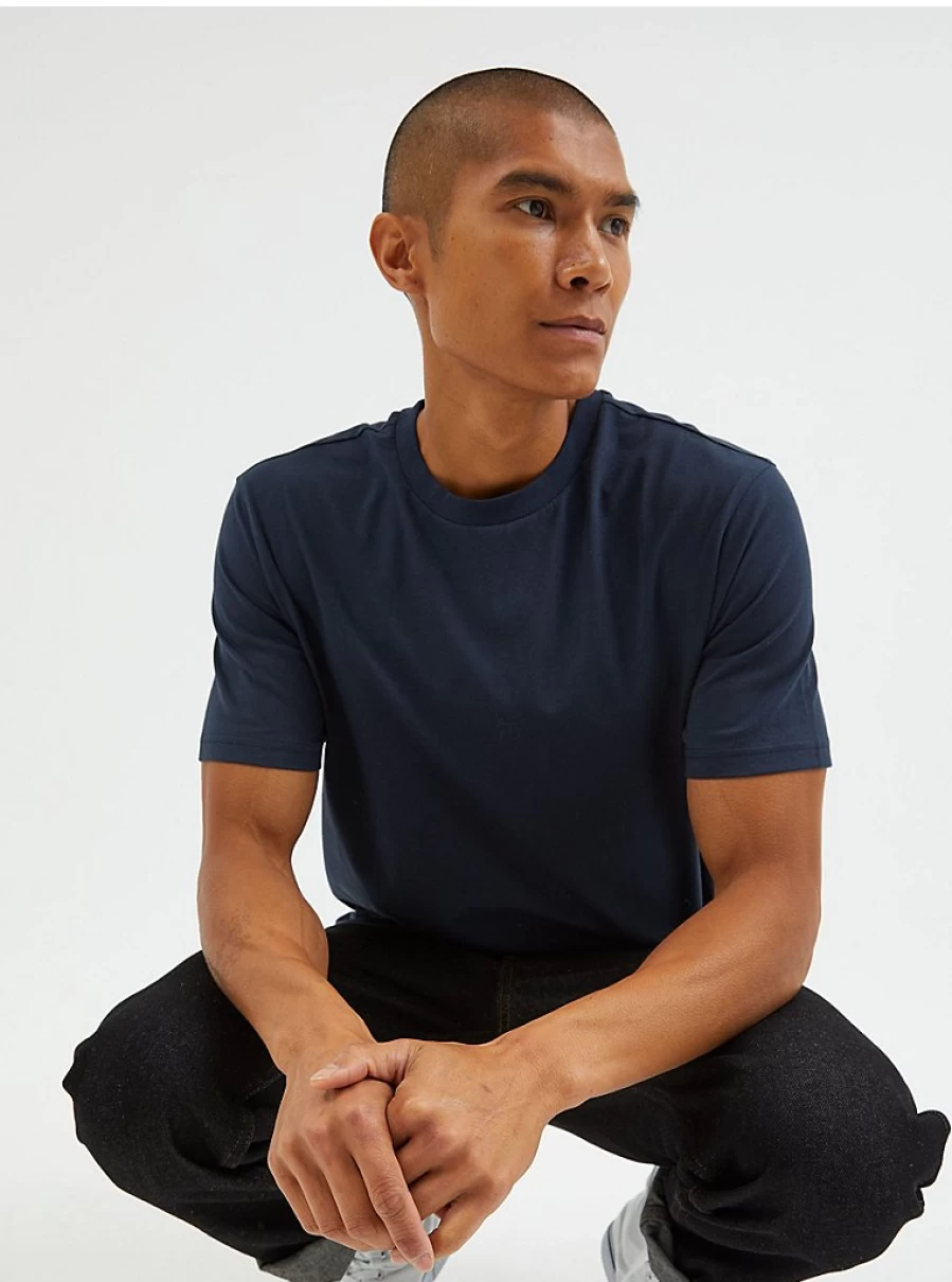 "George at Asda Men's Navy Crew Neck T-Shirts 5 Pack – Comfort & Value Bundle"