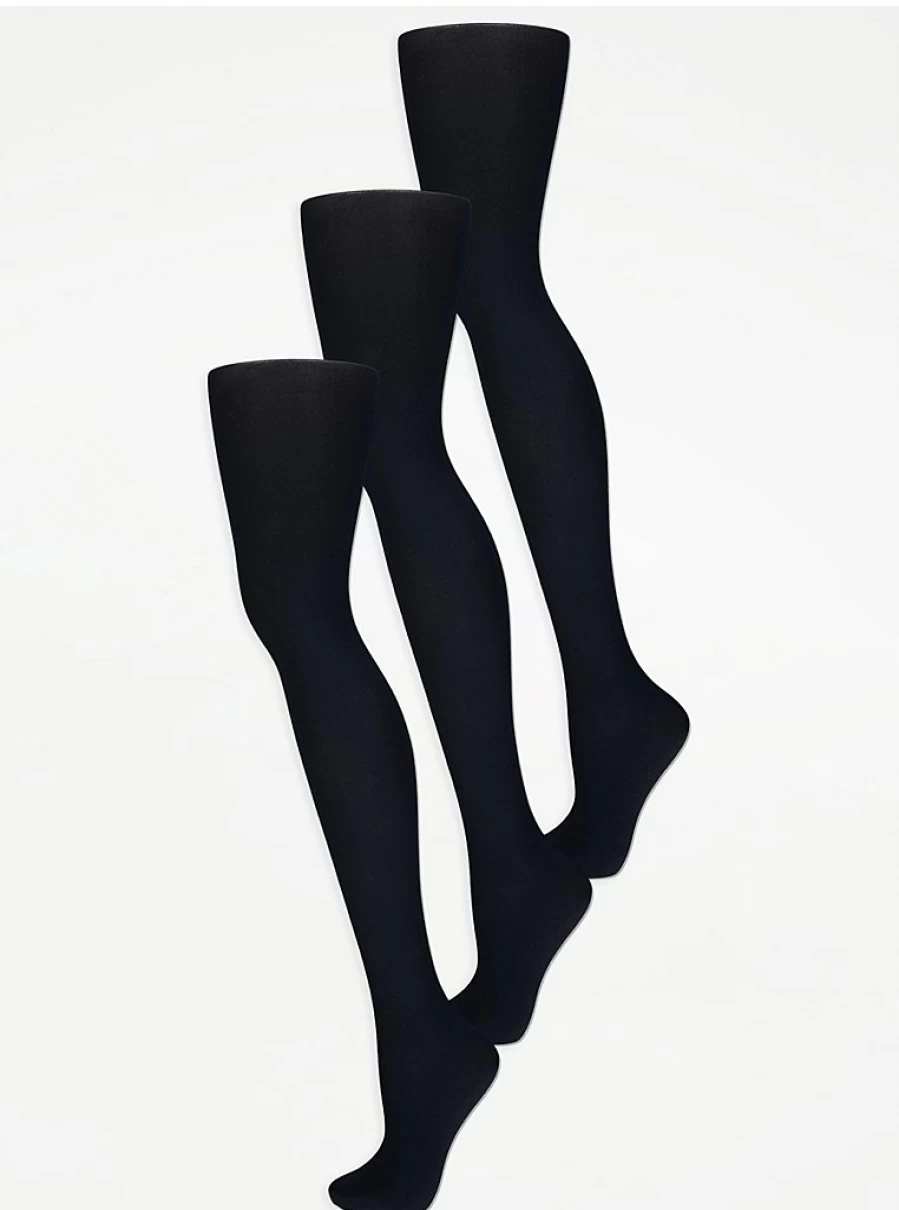 George at Asda Black 40 Denier Opaque Tights 3 Pack - Women's Lingerie & Hosiery Essentials