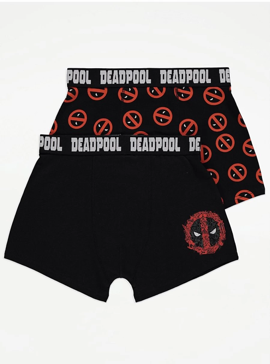 Men's Marvel Deadpool Boxer Briefs 2-Pack | George at Asda | Superhero Underwear