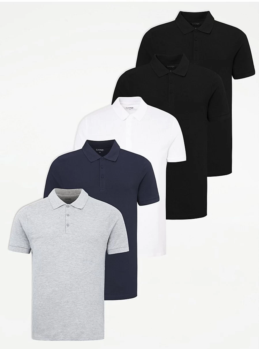 "George at Asda Men's Polo Shirts 5-Pack: Comfort & Style Review"