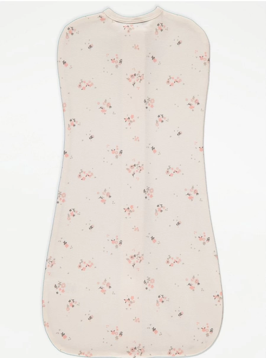 "George at Asda Baby Cream Floral Swaddle Sleeping Bag – Soft & Comfortable Sleep Sack for Infants"