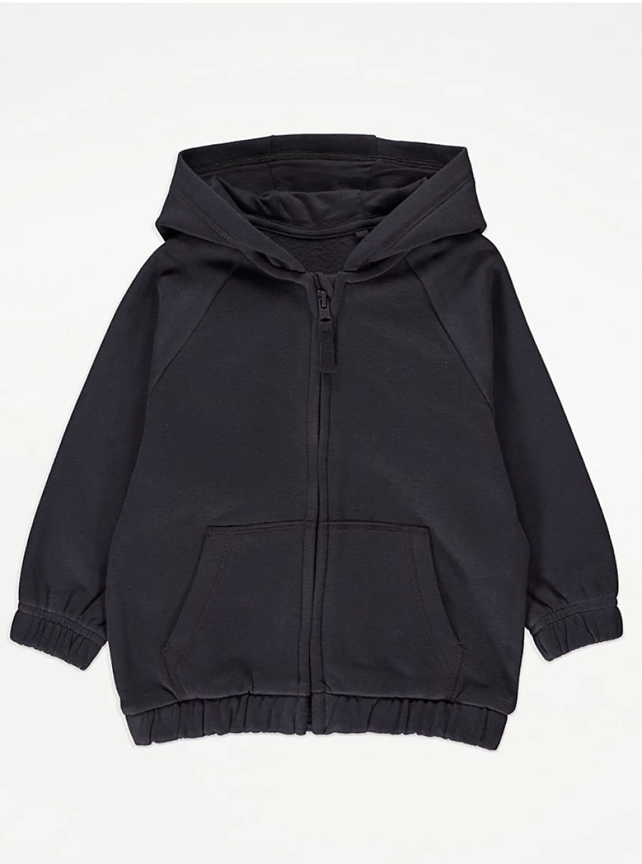 "George at Asda Boys' Charcoal Oversized Zip-Up Hoodie | Kids' Comfortable & Stylish Pullover"