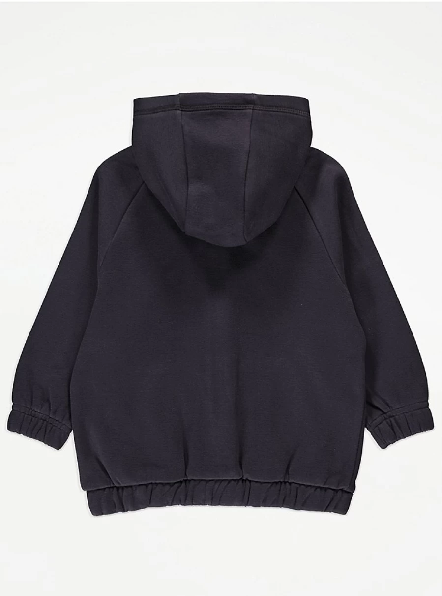 "George at Asda Boys' Charcoal Oversized Zip-Up Hoodie | Kids' Comfortable & Stylish Pullover"