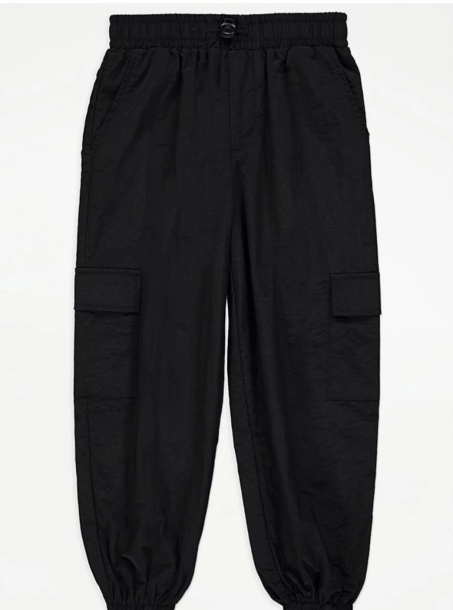 "George at Asda Kids Black Parachute Pants Review: Comfort & Style"