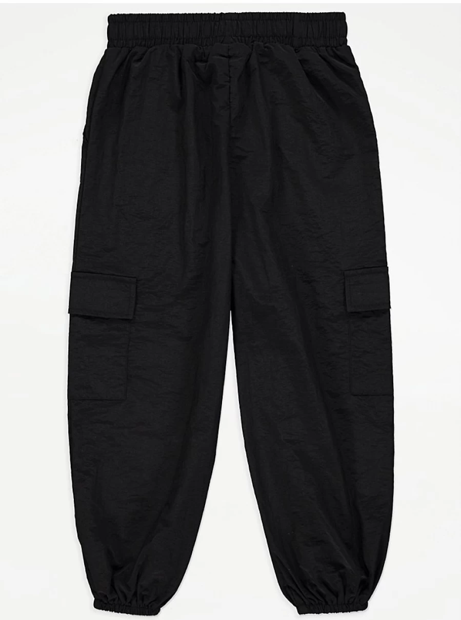 "George at Asda Kids Black Parachute Pants Review: Comfort & Style"