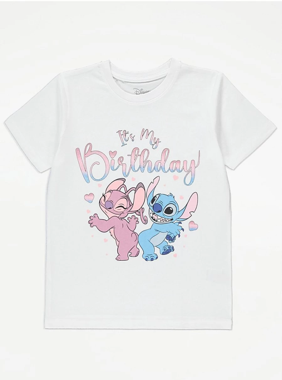 Disney Lilo & Stitch Angel Birthday T-Shirt for Kids by George at Asda | Fun & Cute Design