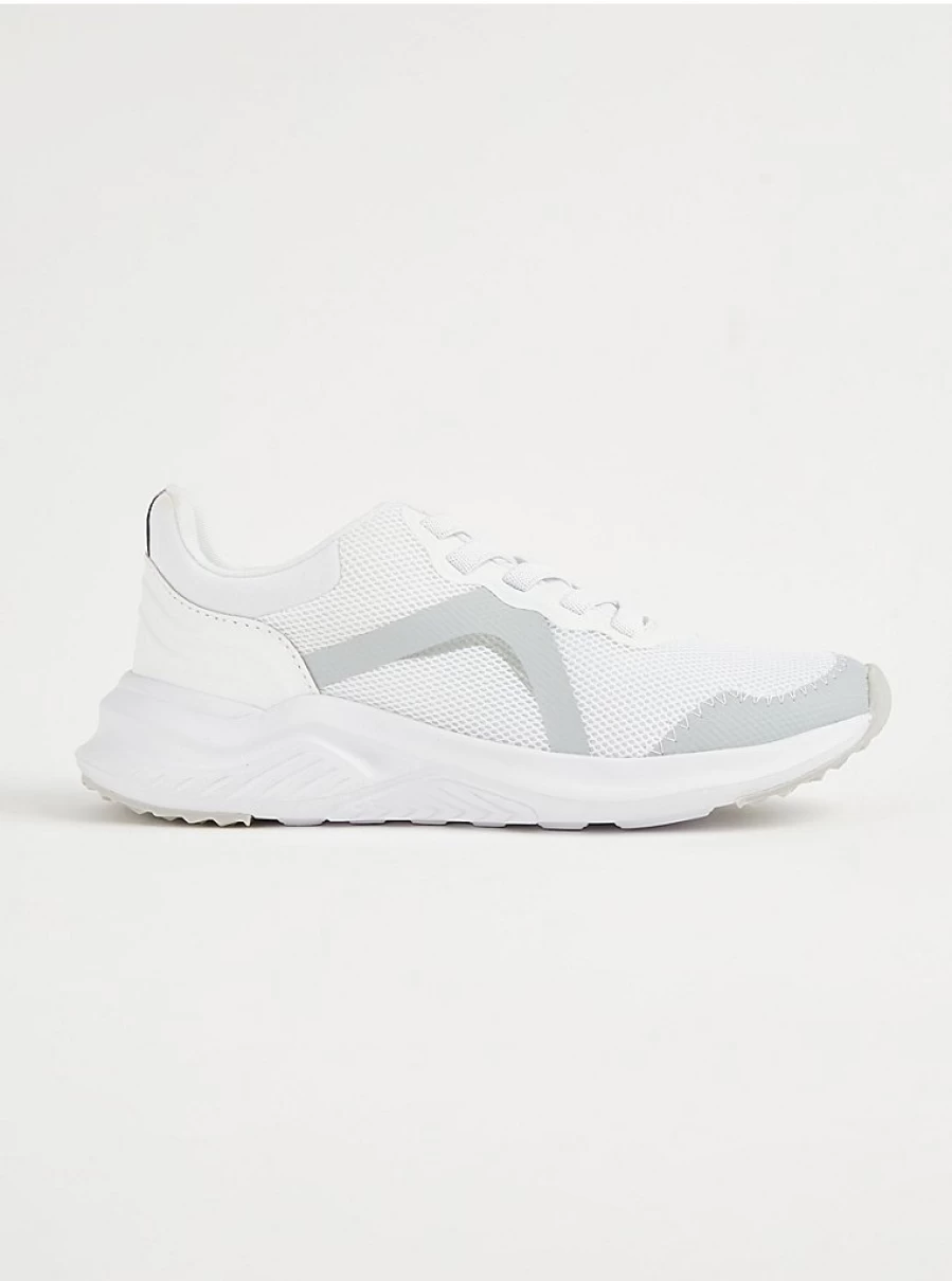 George at Asda White Mesh Kids Sports Trainers - Lightweight Breathable Running Shoes for Children