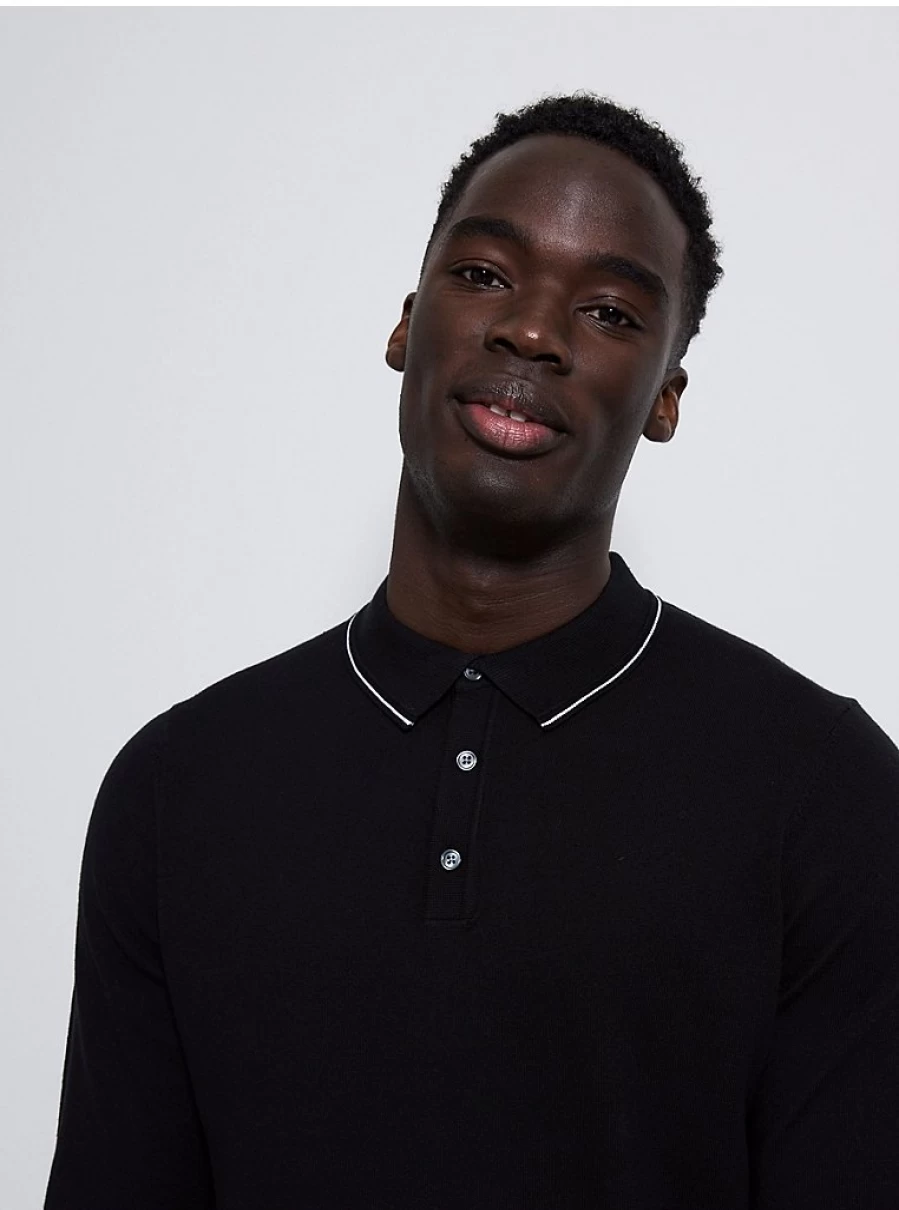 "George at Asda Men's Black Long Sleeve Knit Polo Shirt Review"