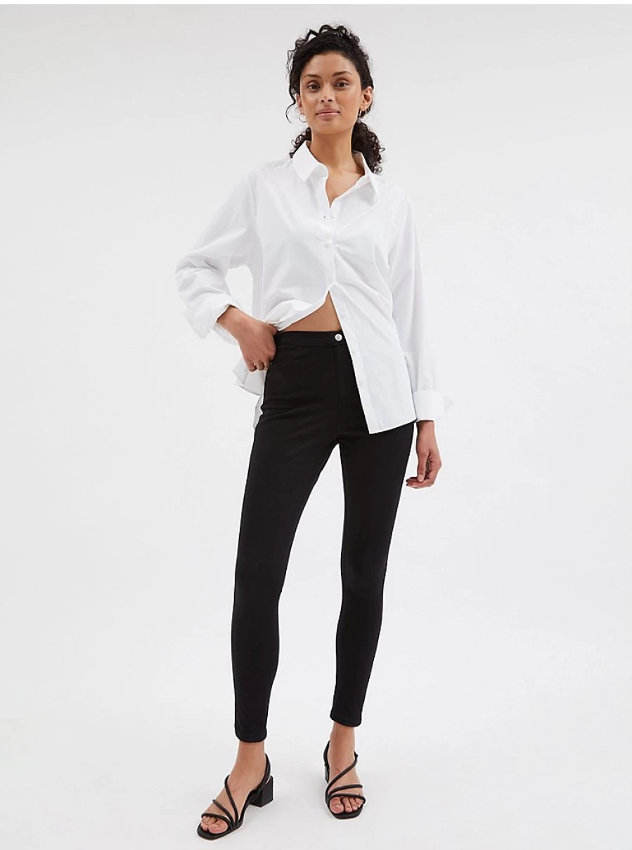 Women's Black Stretch Twill Trousers | Comfort Fit | George at Asda