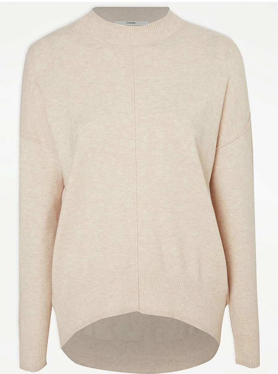 "Women's Neutral Slouchy Knit Jumper | George at Asda Cozy Sweater Review"
