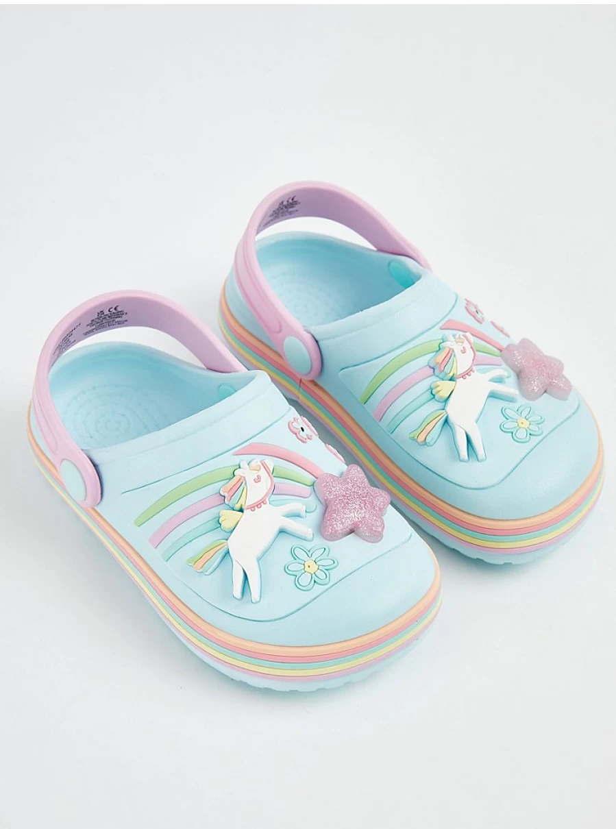 Girls' Unicorn Rainbow Star Clogs by George at Asda | Kids' Light-Up Slip-On Shoes Review