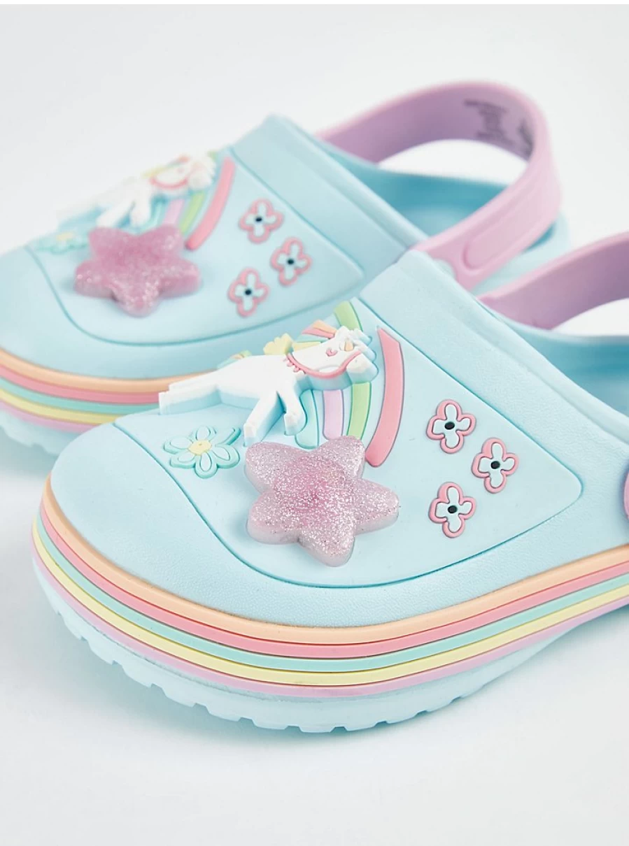 Girls' Unicorn Rainbow Star Clogs by George at Asda | Kids' Light-Up Slip-On Shoes Review