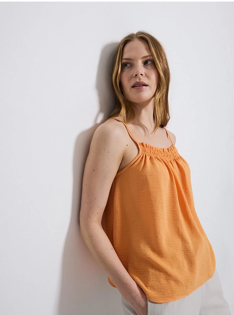 "George at Asda Women's Orange Strappy Shirred Cami Top | Review & Style Guide"
