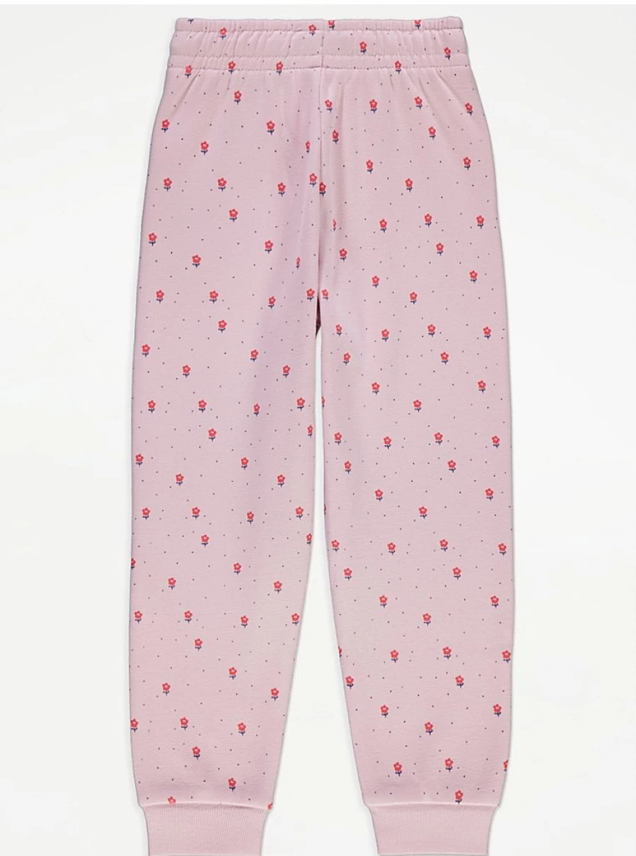 "George at Asda Kids Pink Floral Spotty Joggers | Comfortable & Stylish Girls' Joggers"