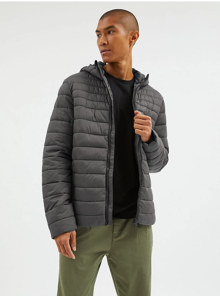 "George at Asda Boys' Lightweight Padded Coat with Charcoal Design | Warm & Stylish"