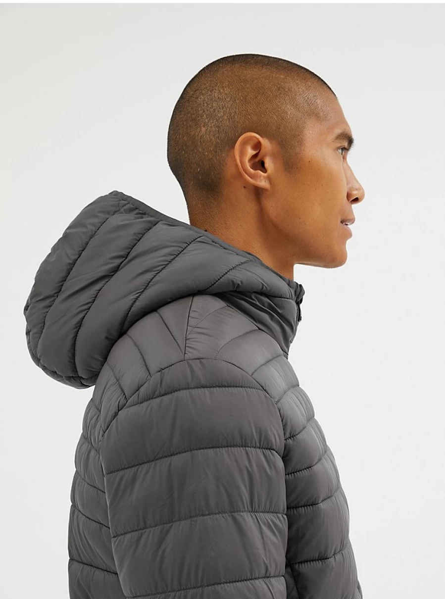 "George at Asda Boys' Lightweight Padded Coat with Charcoal Design | Warm & Stylish"