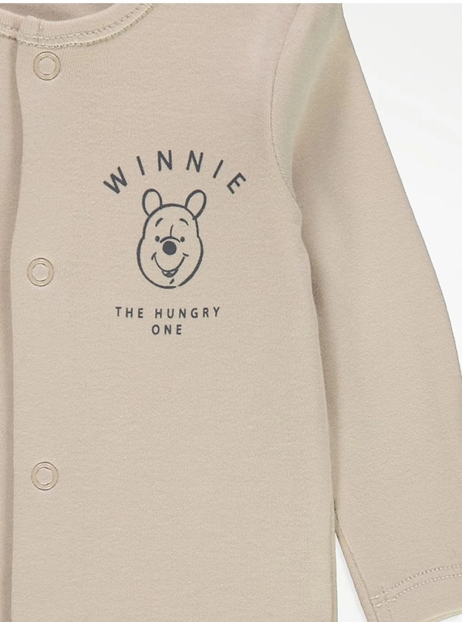 George at Asda Baby Winnie The Pooh 3-Pack Neutral Sleepsuits | Disney-Inspired Comfort Wear