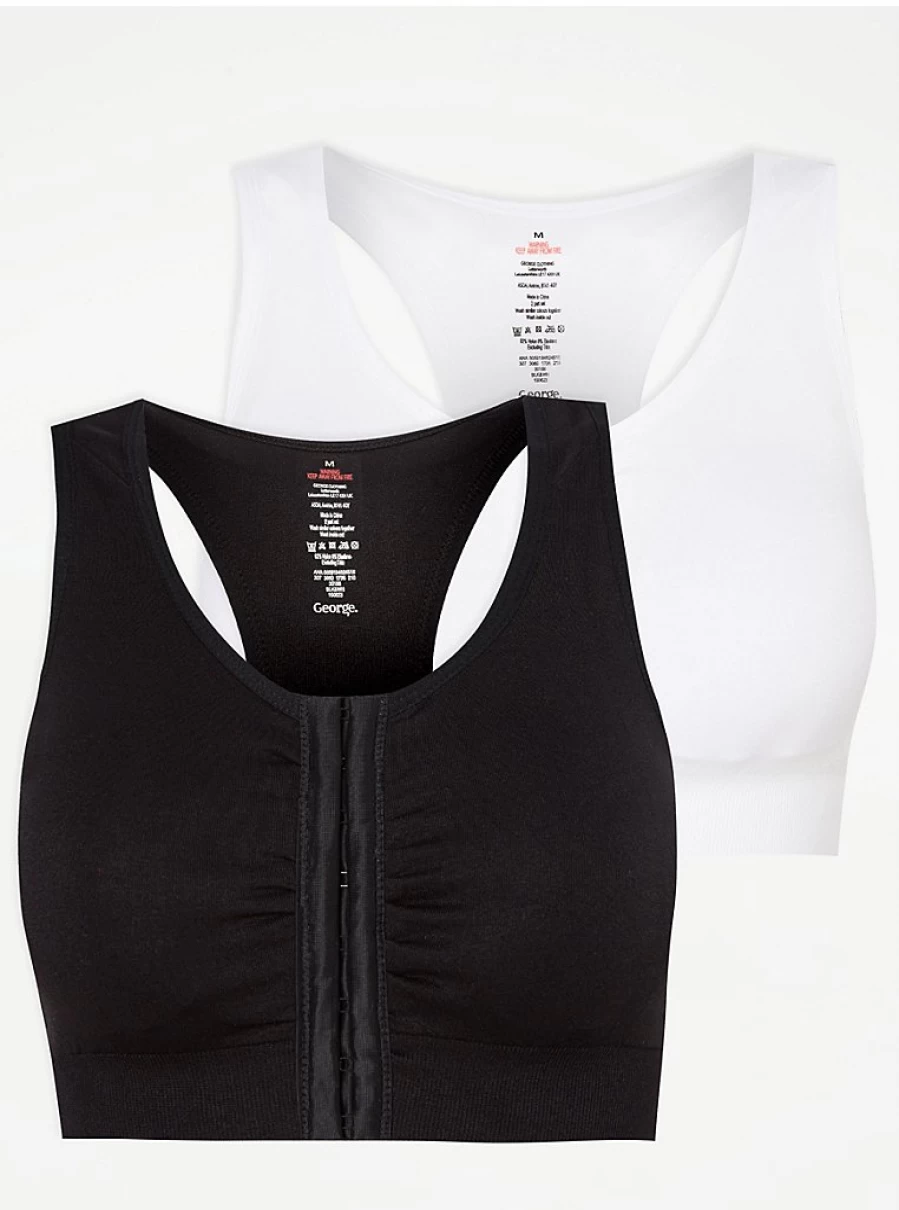 Post Surgery Comfort Bras for Women - 2 Pack Soft Support Bra by George at Asda