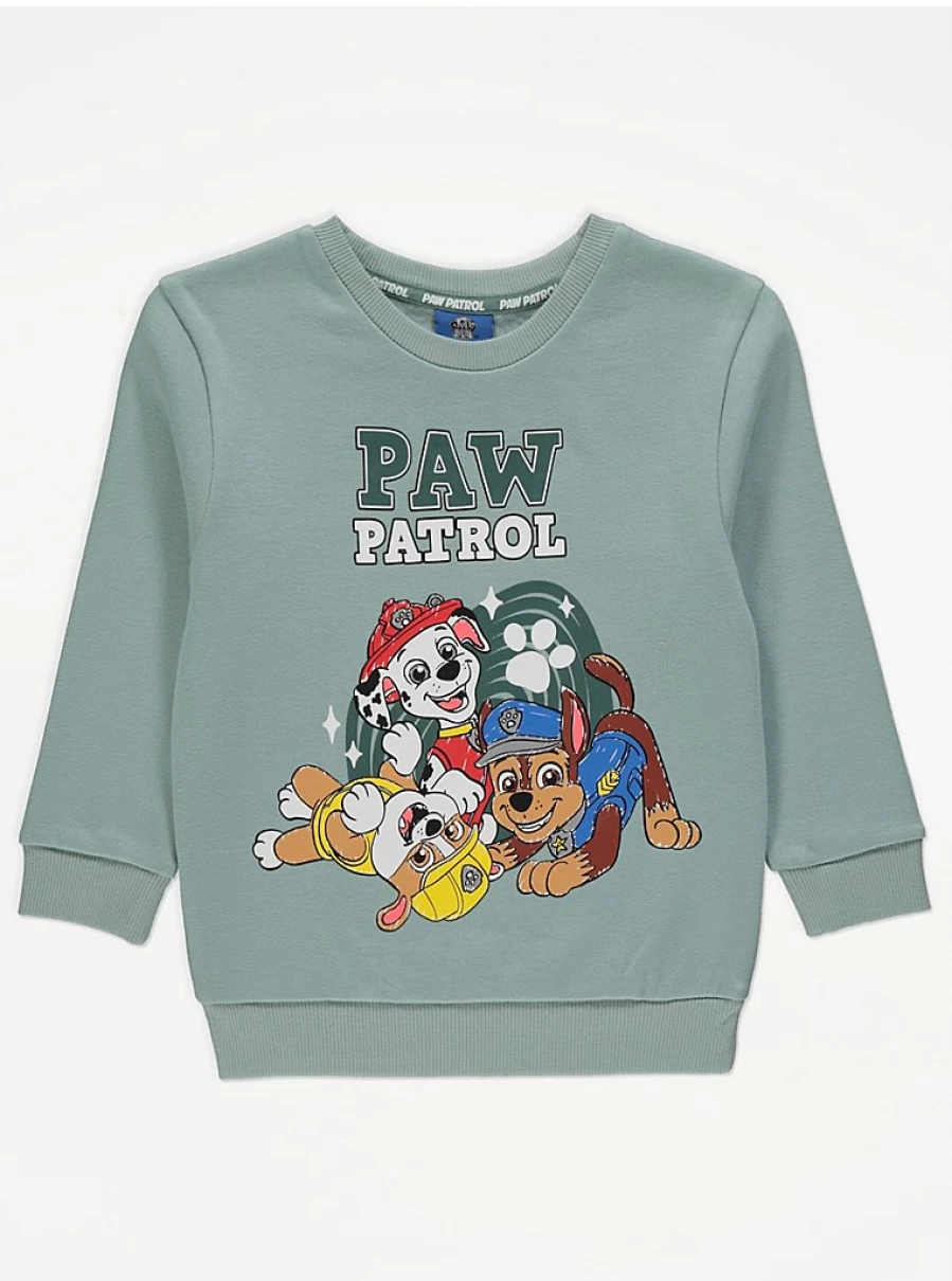 George at Asda Paw Patrol Kids' Green Sweatshirt | Soft & Comfortable Pullover
