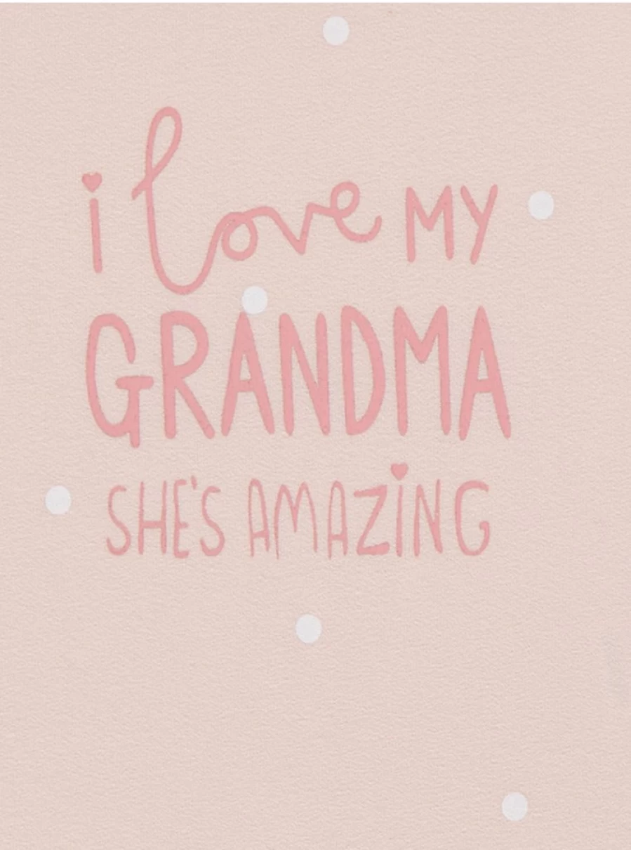 "George at Asda Baby Pink 'I Love Grandma' Dot Print T-Shirt"