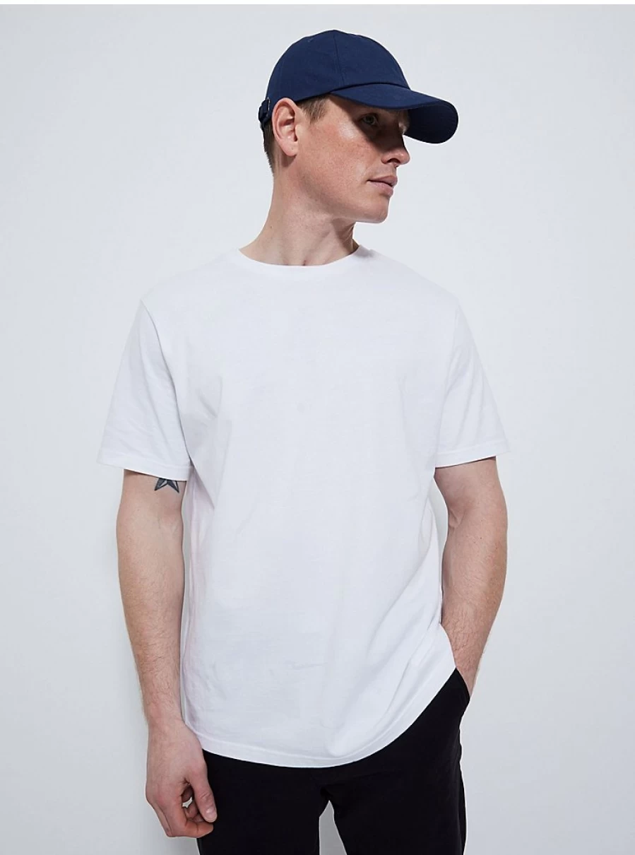 George at Asda Men's White Basic Crew Neck T-Shirt - Comfortable Cotton Essential Top