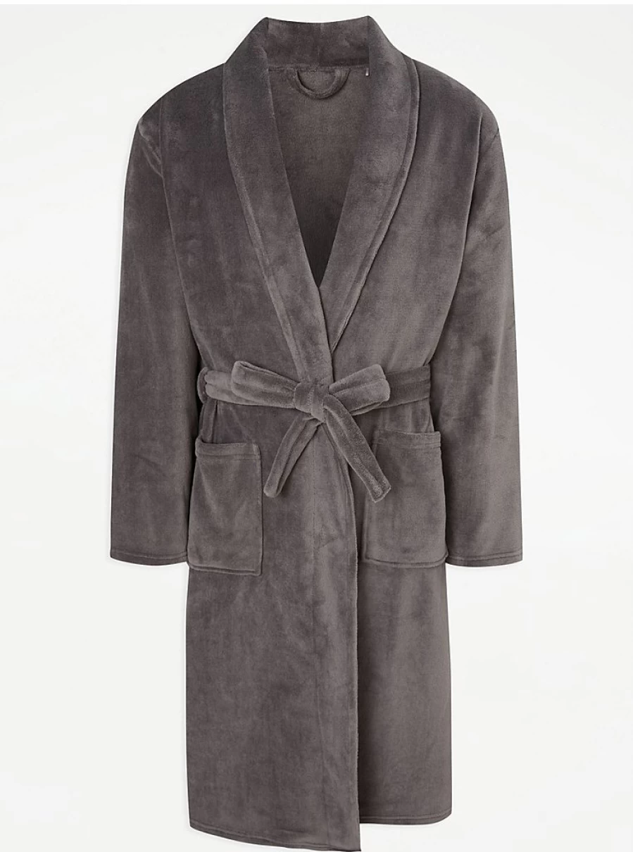 Men's Grey Fleece Dressing Gown by George at Asda – Warm & Comfortable Review
