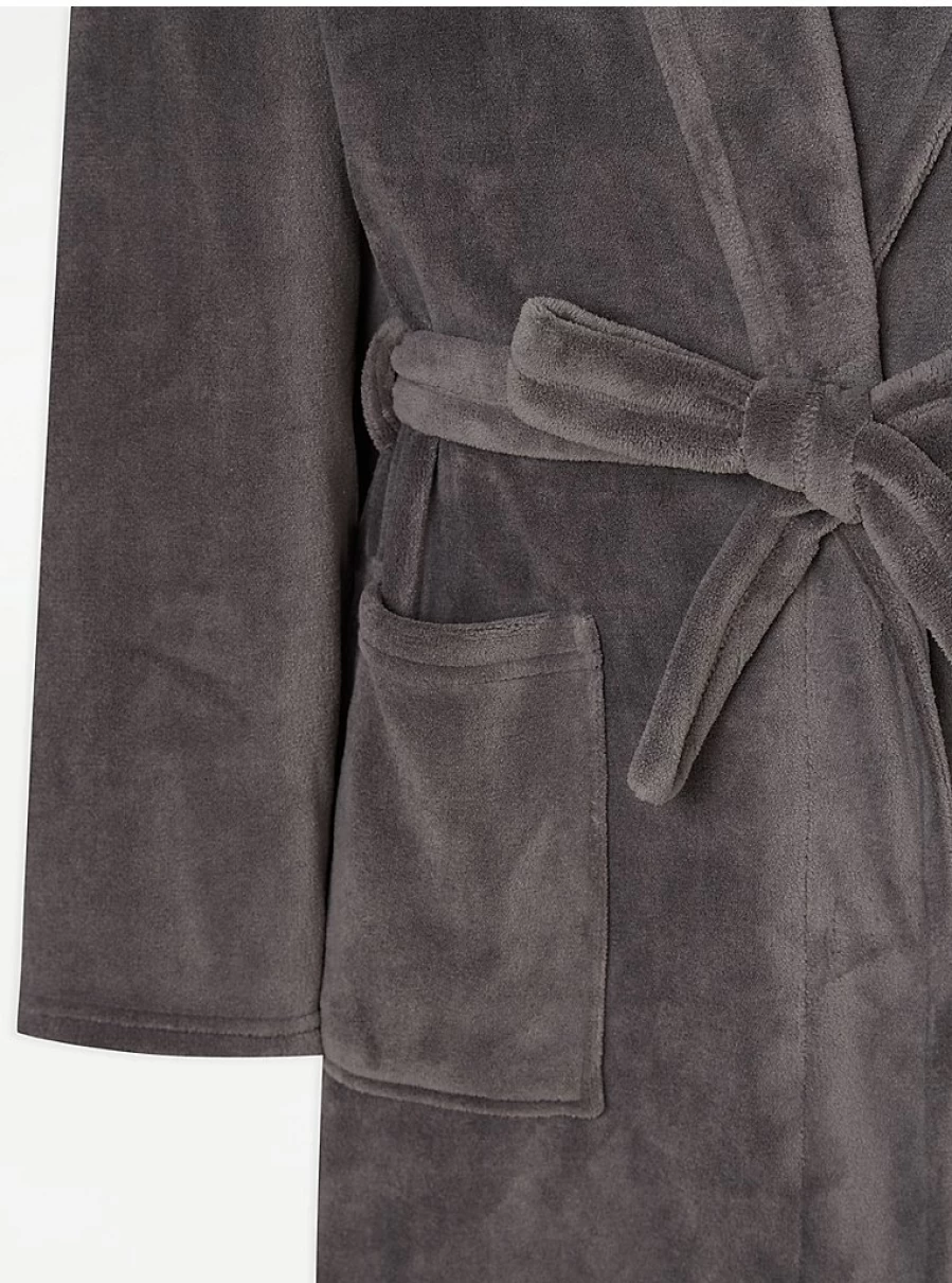 Men's Grey Fleece Dressing Gown by George at Asda – Warm & Comfortable Review