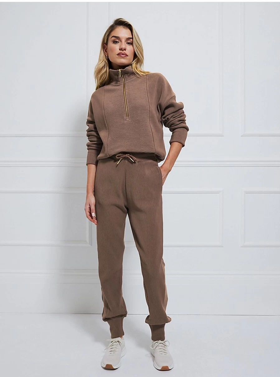 "George at Asda Women's Brown Ribbed Joggers | Billie Faiers Style | Comfortable Lounge Pants"