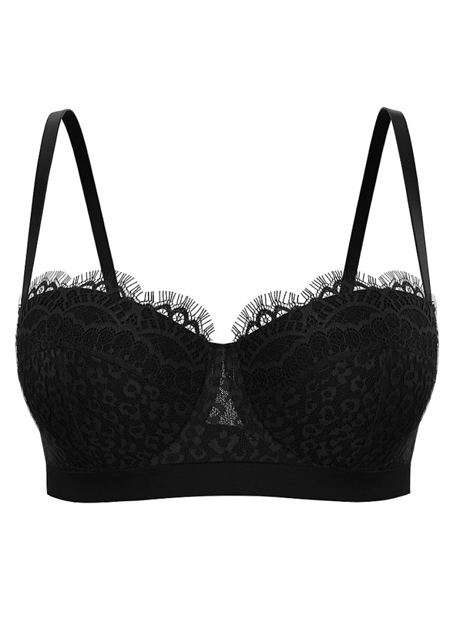 "George at Asda Women's Black Leopard Lace Balcony Bra – Comfortable & Stylish Lingerie"