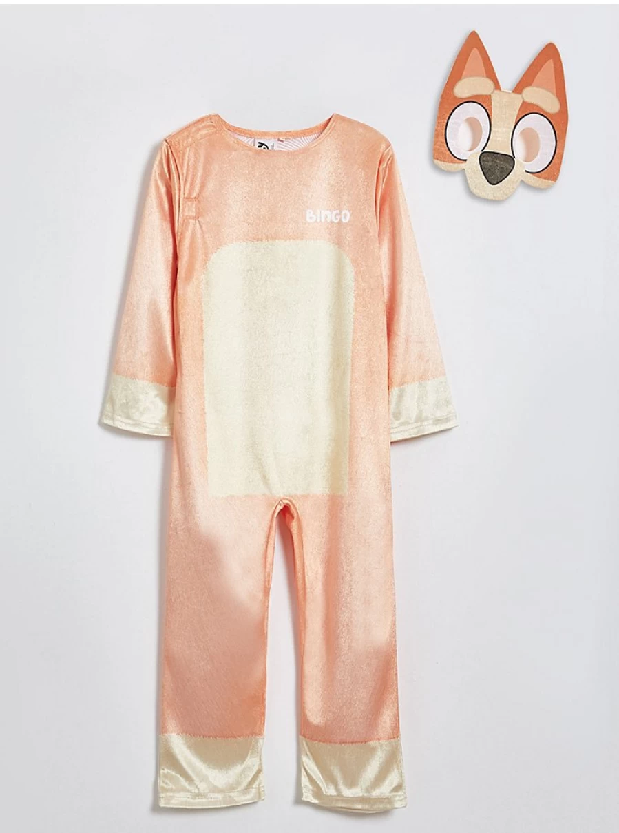 "George at Asda Kids Bluey & Bingo Orange Fancy Dress Costume – Fun Character Outfit"