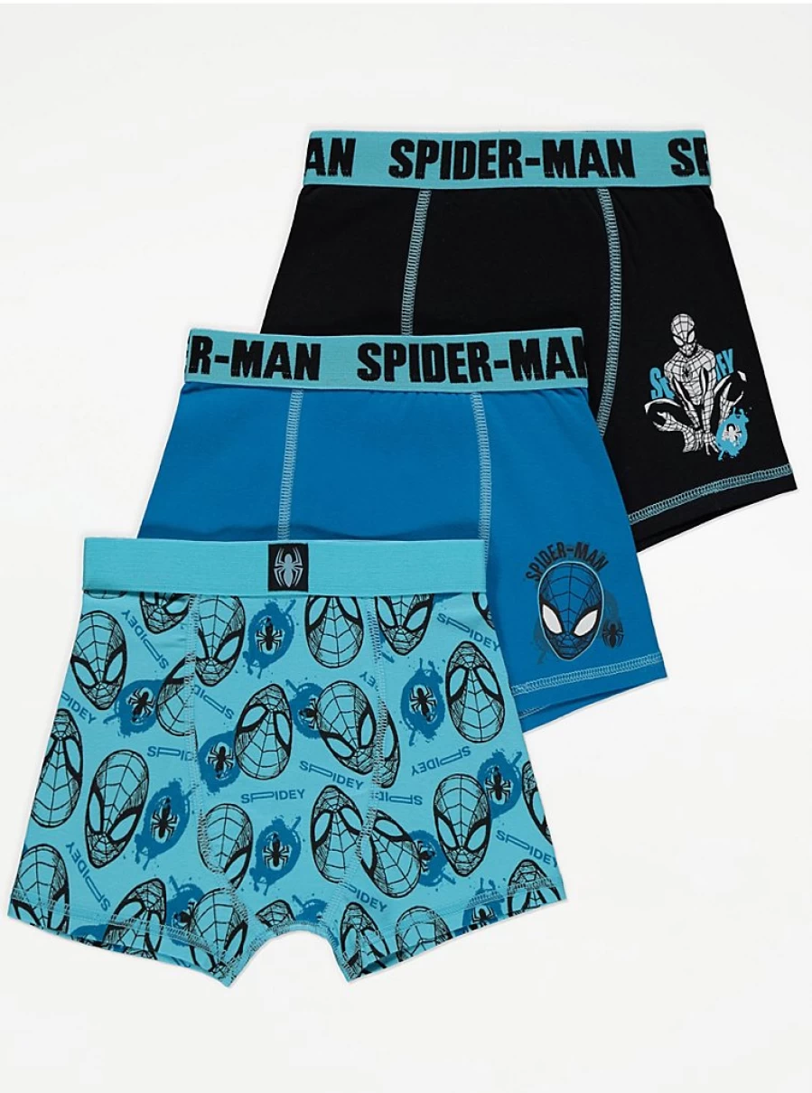 "George at Asda Boys' Marvel Spider-Man 3-Pack Trunks | Kids Underwear"
