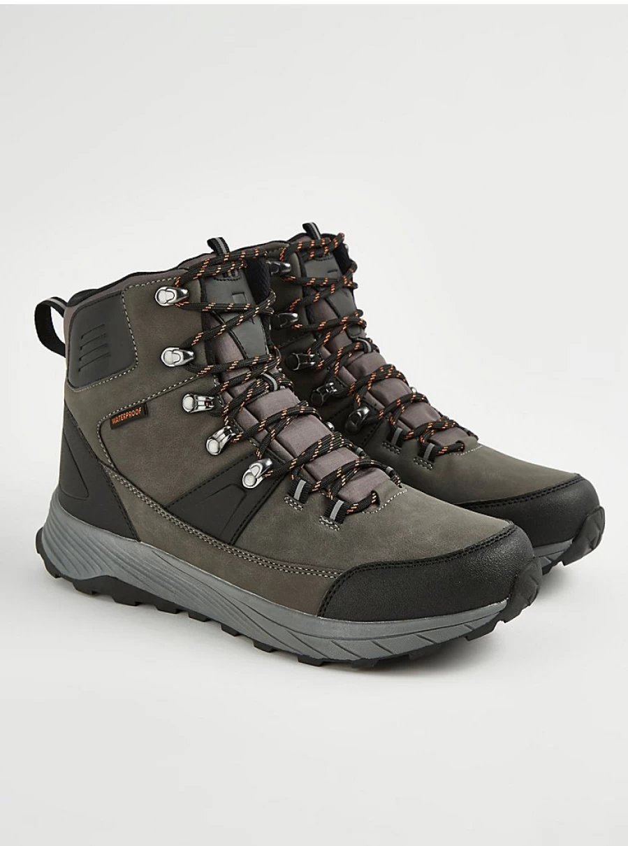 Men's Grey Waterproof Walking Boots by George at Asda – Durable & Comfortable Hiking Footwear