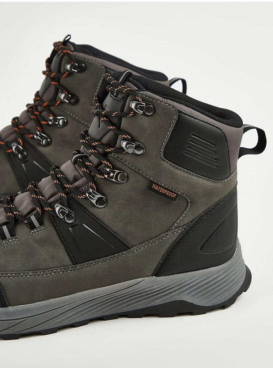 Men's Grey Waterproof Walking Boots by George at Asda – Durable & Comfortable Hiking Footwear