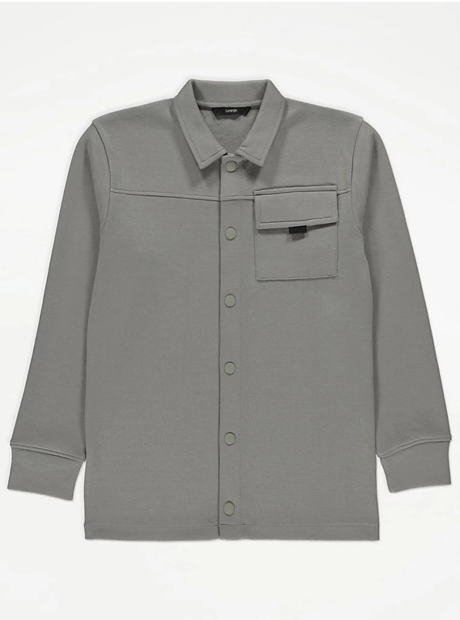 "George at Asda Boys Grey Jersey Shirt Jacket – Comfortable Kids' Casual Wear Review"