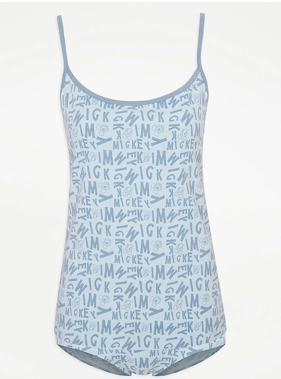 Disney Mickey Mouse Blue Vest and Knickers Lingerie Set by George at Asda | Comfortable Cotton Sleepwear