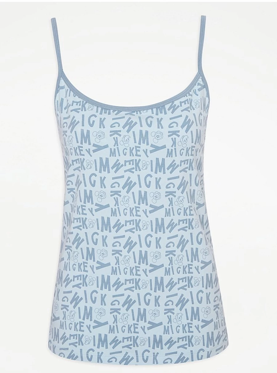 Disney Mickey Mouse Blue Vest and Knickers Lingerie Set by George at Asda | Comfortable Cotton Sleepwear