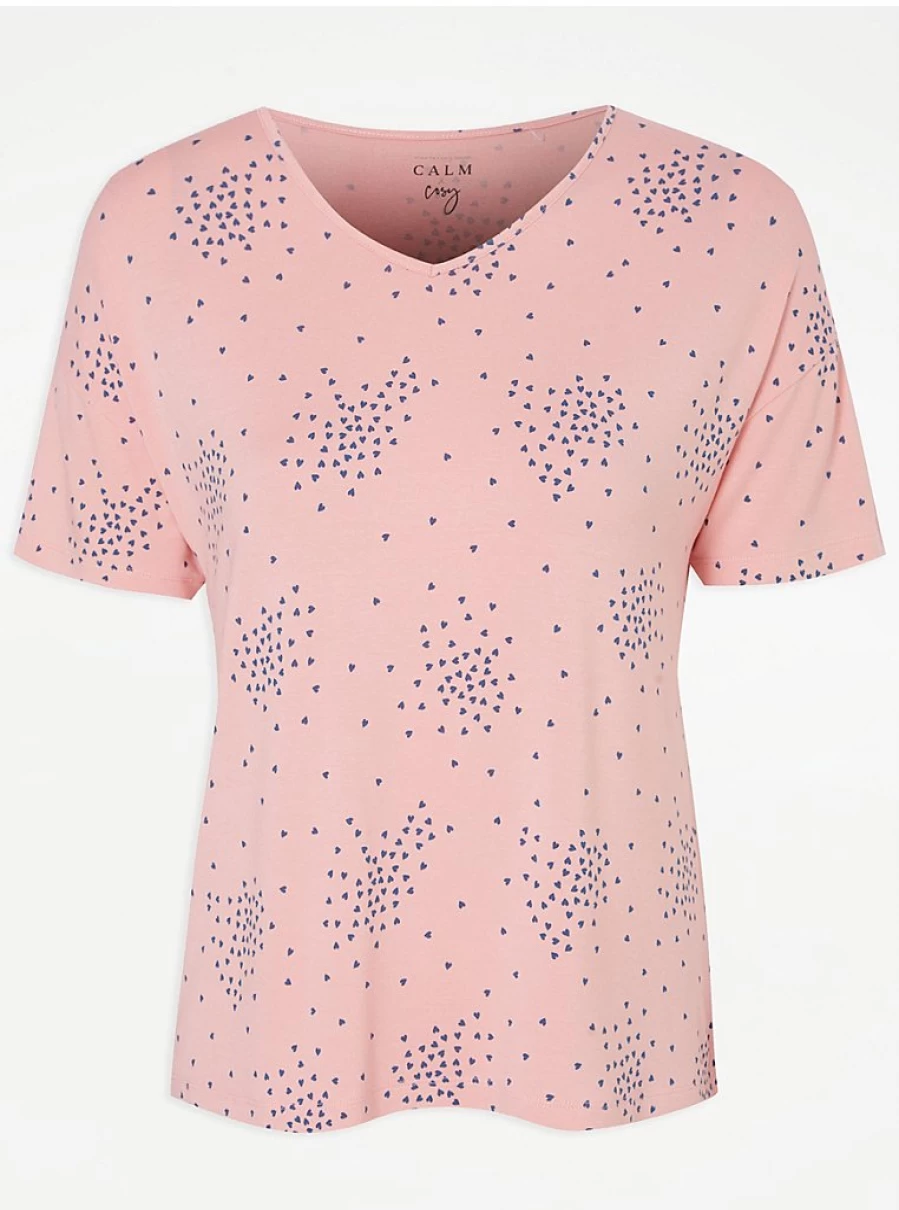 "George at Asda Pink Heart Print Pyjama Top | Women's Sleepwear & Lingerie Review"