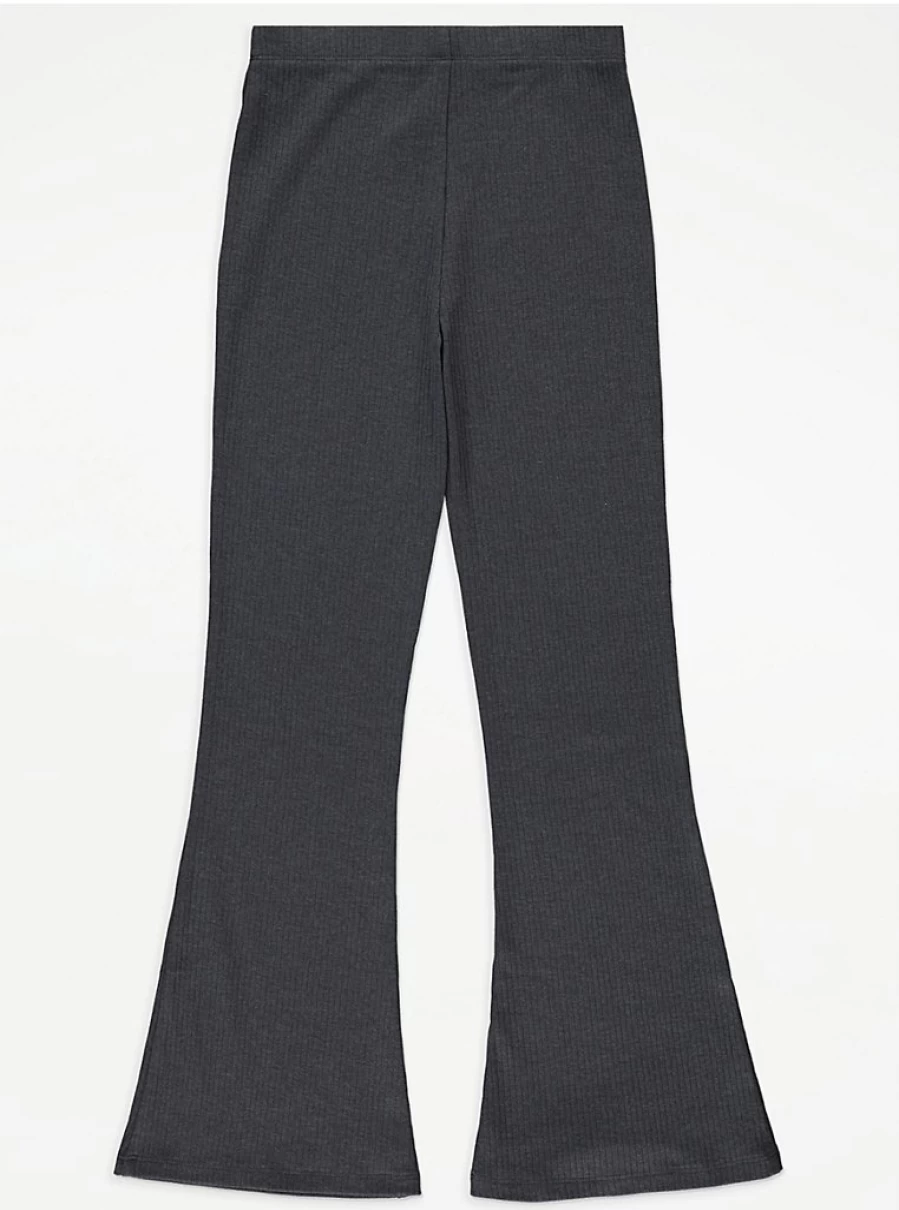 "George at Asda Kids Charcoal Ribbed Kick Flare Trousers – Comfort & Style Review"