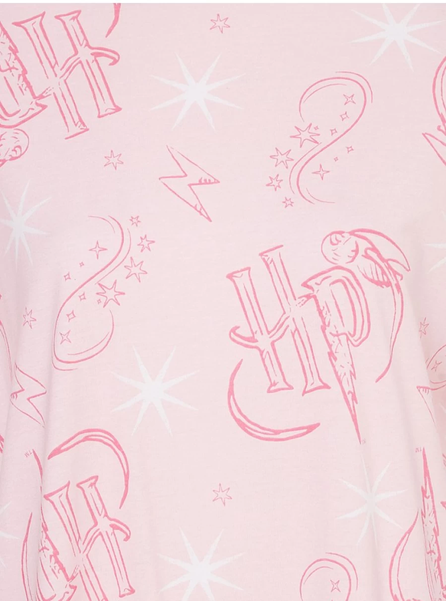 "George at Asda Harry Potter Pink Slogan Women's Nightdress | Comfortable Sleepwear | Official Merchandise"