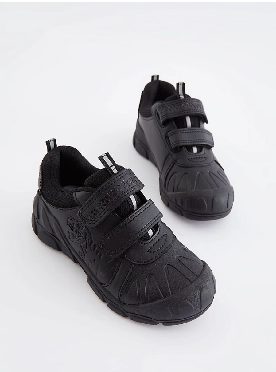 "George at Asda Black Two-Strap Dinosaur Sneakers for School Kids – Reviews & Features"