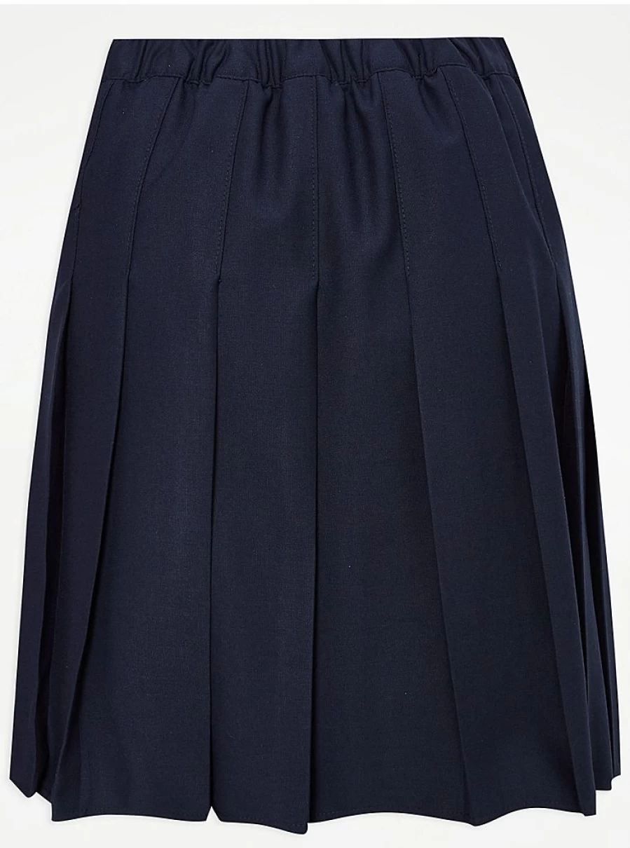 "George at Asda Navy Pleated School Skirt for Senior Girls – Permanent Pleats & Comfort Fit"