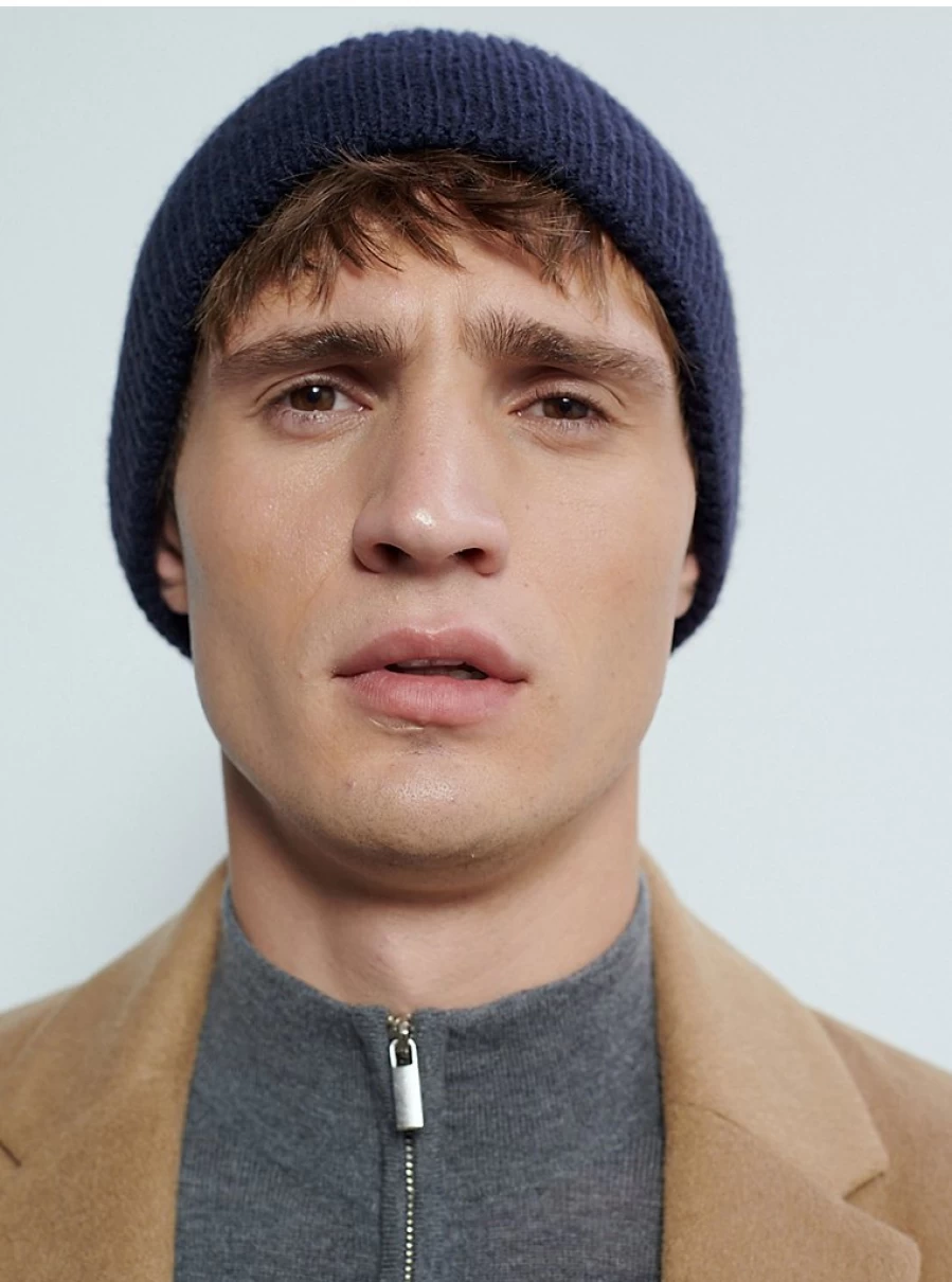 George at Asda Men's Navy Wool Knitted Beanie Hat | Studio Edit Collection | Warm Winter Cap