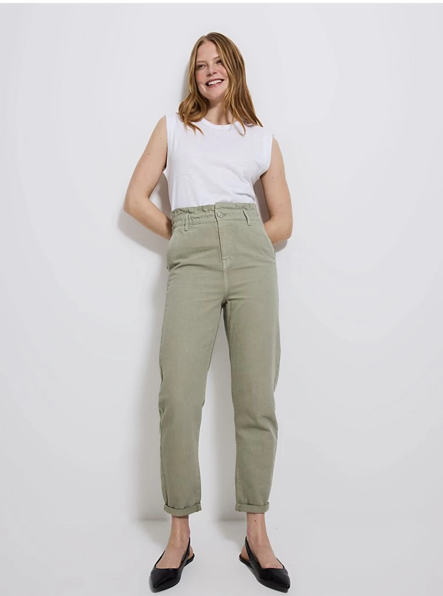 "George at Asda Women's Khaki Paper Bag Twill Trousers Review & Fit Guide"