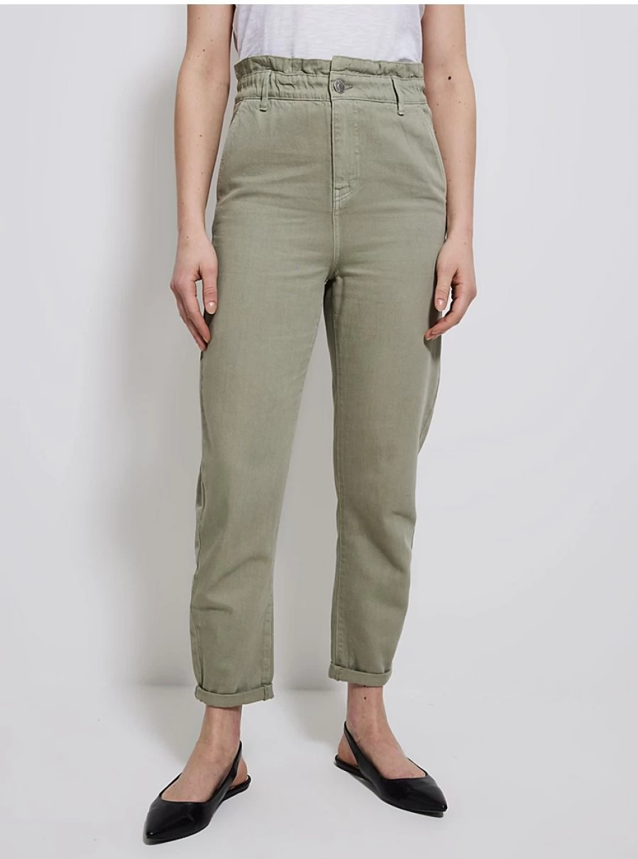 "George at Asda Women's Khaki Paper Bag Twill Trousers Review & Fit Guide"