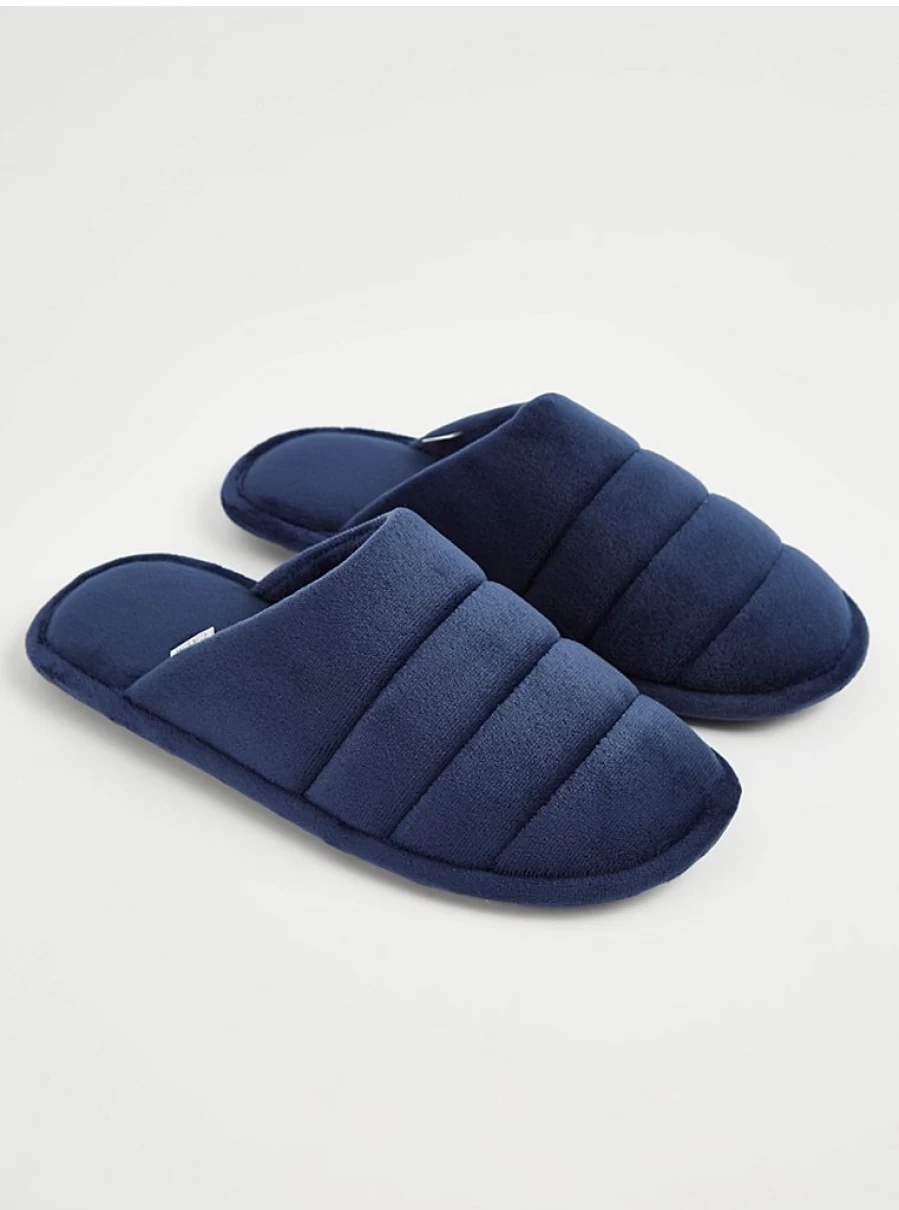 "George at Asda Navy Padded Mule Slippers – Comfortable House Shoes Review"